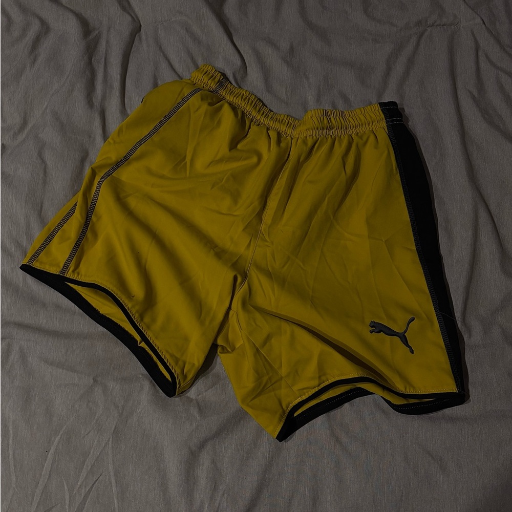 Puma Men's Athletic Shorts in Yellow and Black